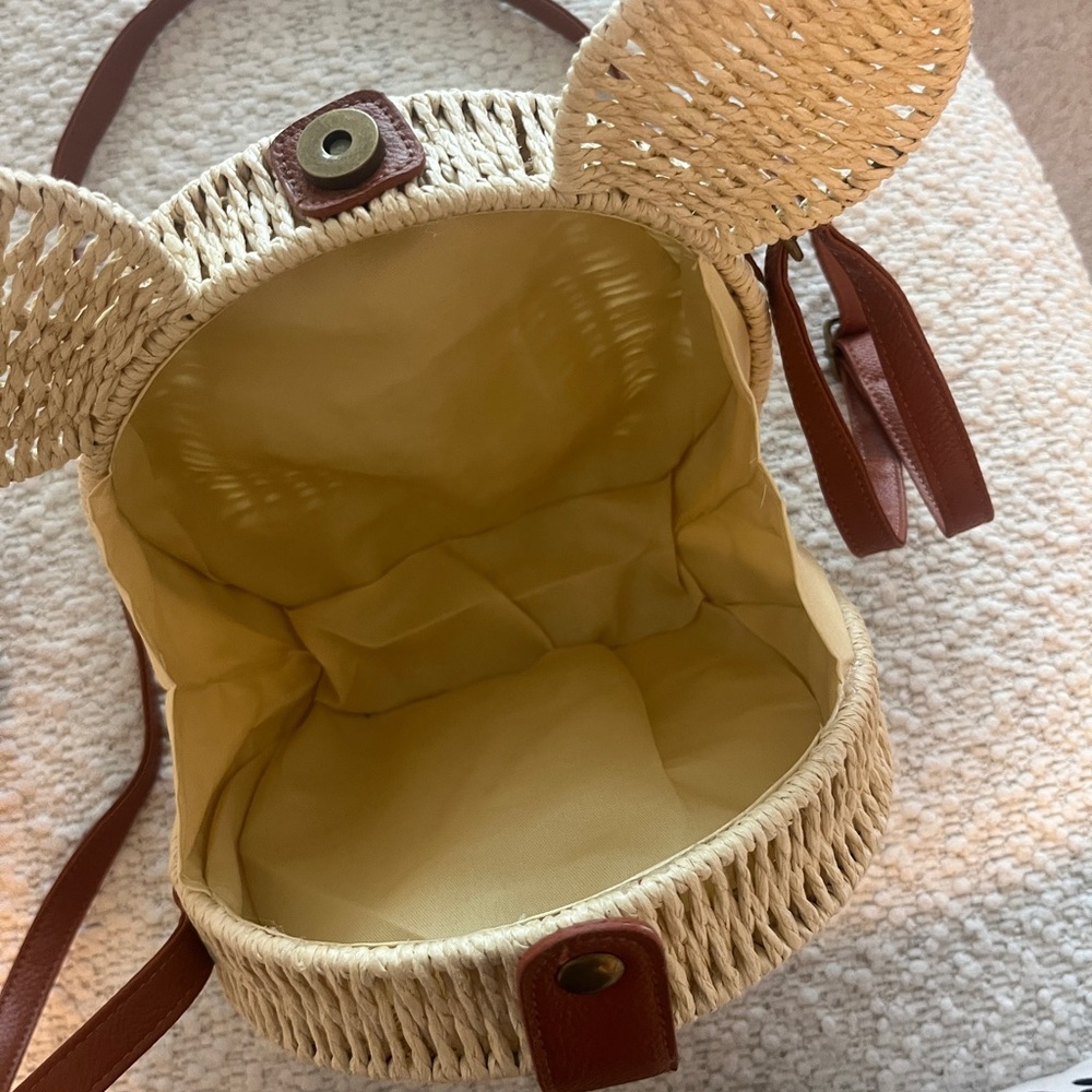 Disney Inspired Mickey Mouse Straw Crossbody Bag – Boho Resort Style - Picture 3 of 9